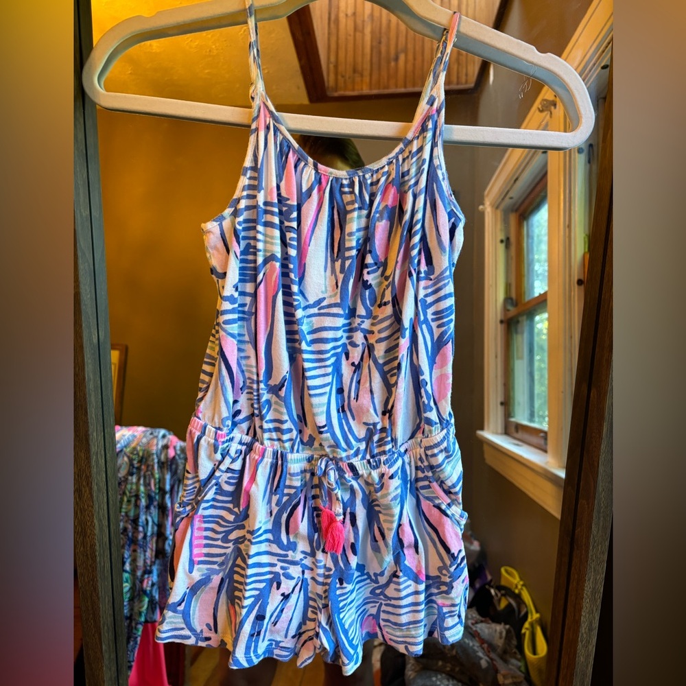 Lilly Pulitzer Aleene Romper Girls large (8-10) Red Right Return